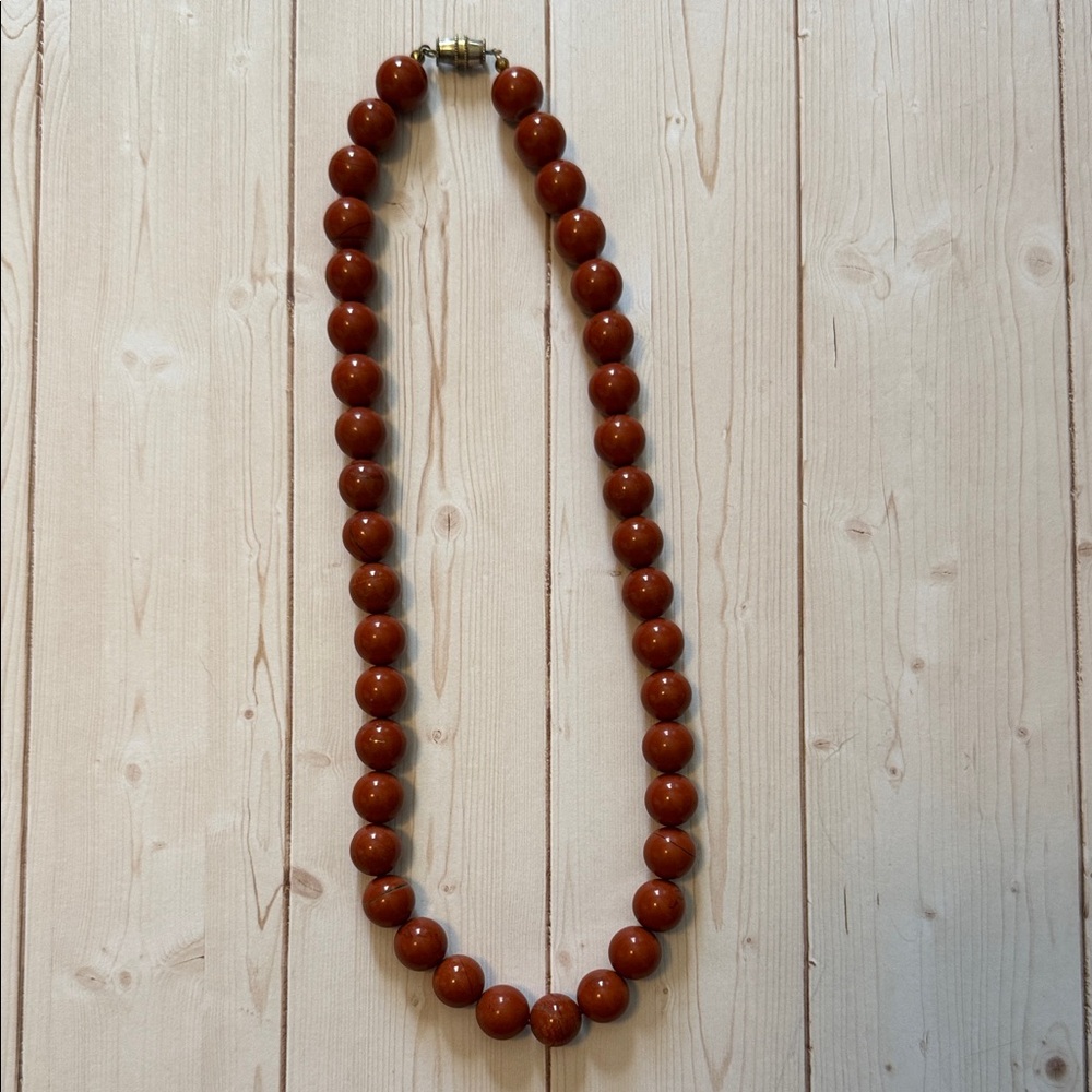 Elegant Red Jasper Beaded Necklace